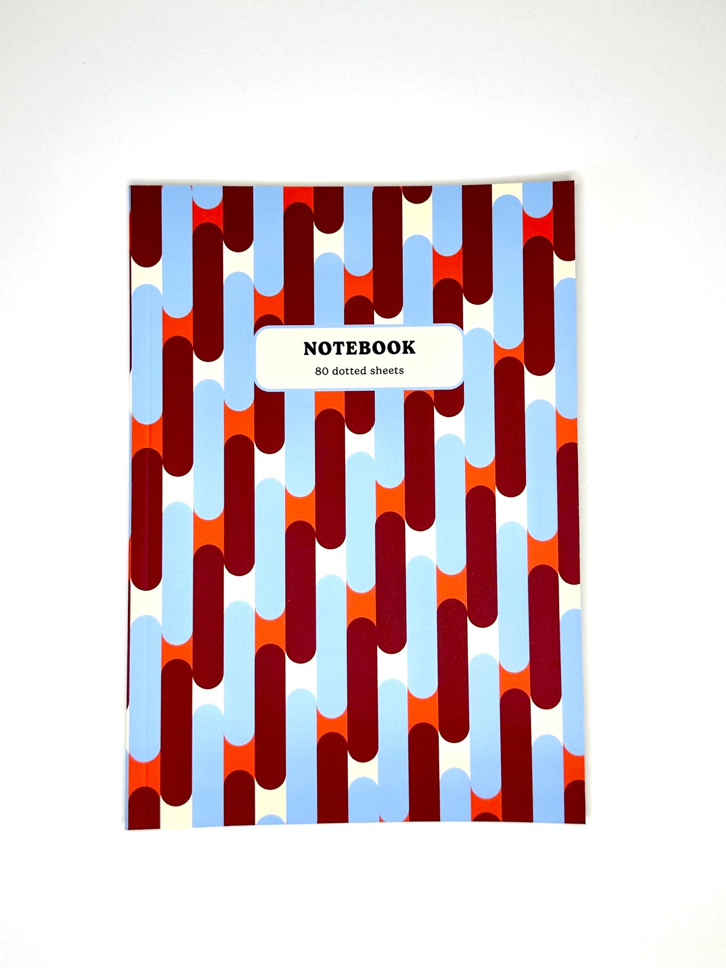 A5 Notebook - sky blue/red/burgundy
