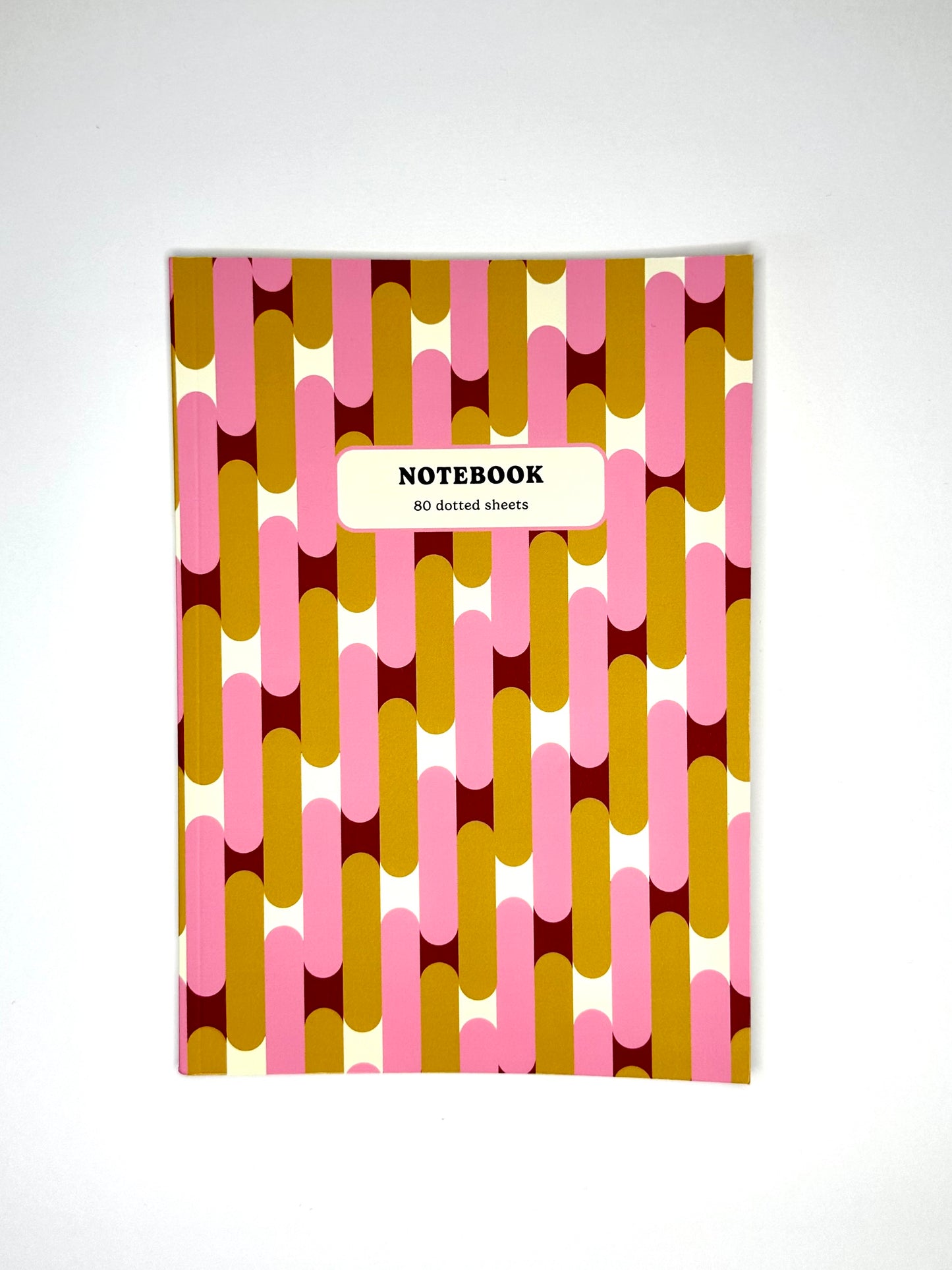 A5 Notebook - pink/mustard/burgundy